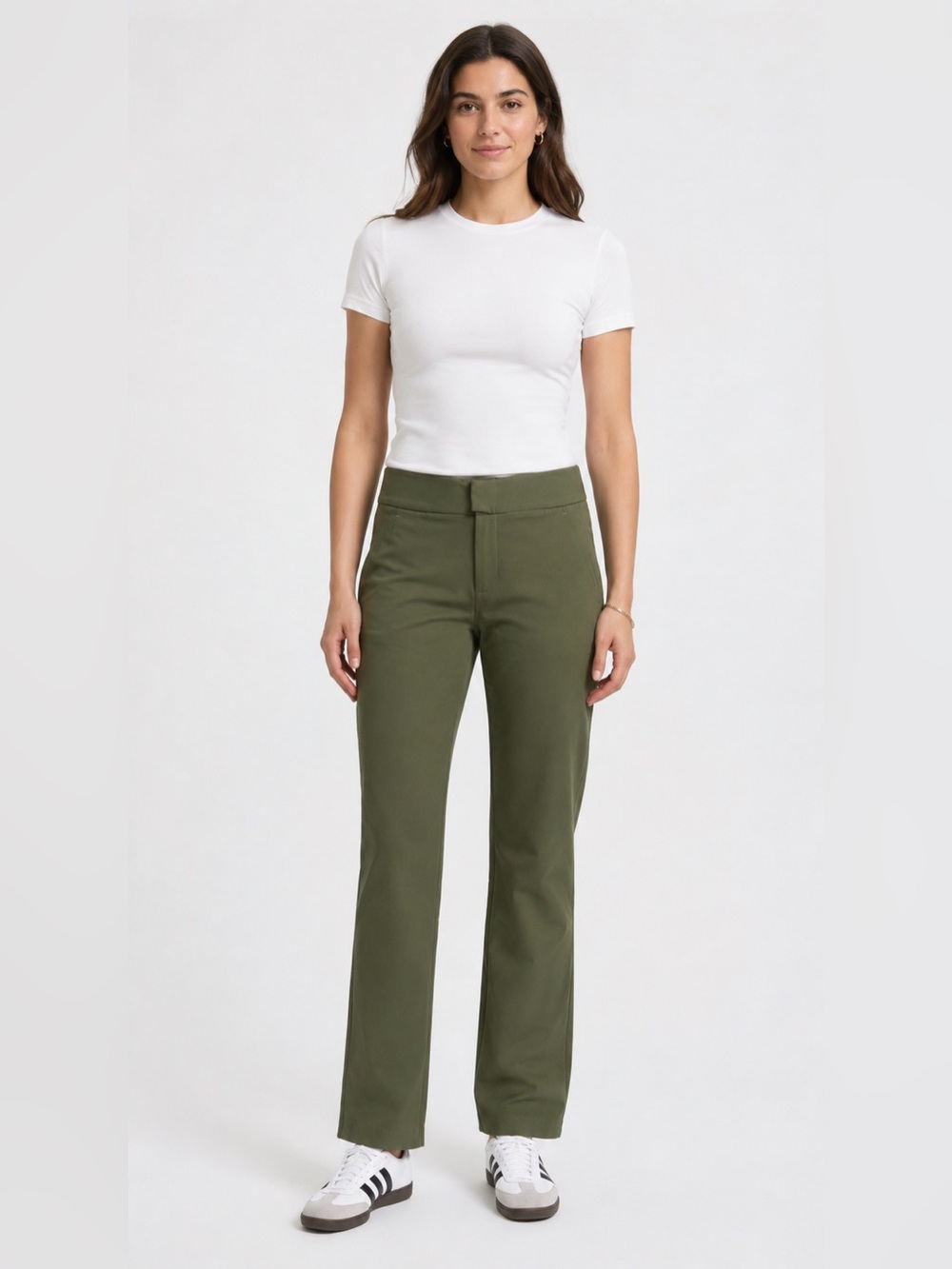 ✨💚‎ Argent Flex Waist Trouser Performance Cotton Olive Size 0 NWT 💚✨